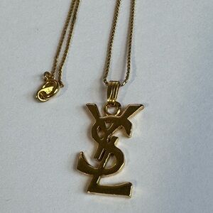 Vintage YSL Yves Saint Laurent Gold Pendant Necklace